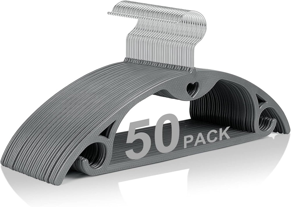 Plastic Hangers Grey Clothes Hanger 50 Pack