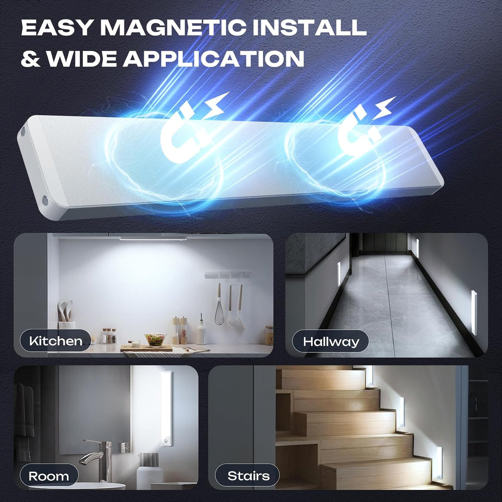 5 Pack Under Cabinet Lighting Wireless 2200maAh Rechargeable LED Motion Senso...