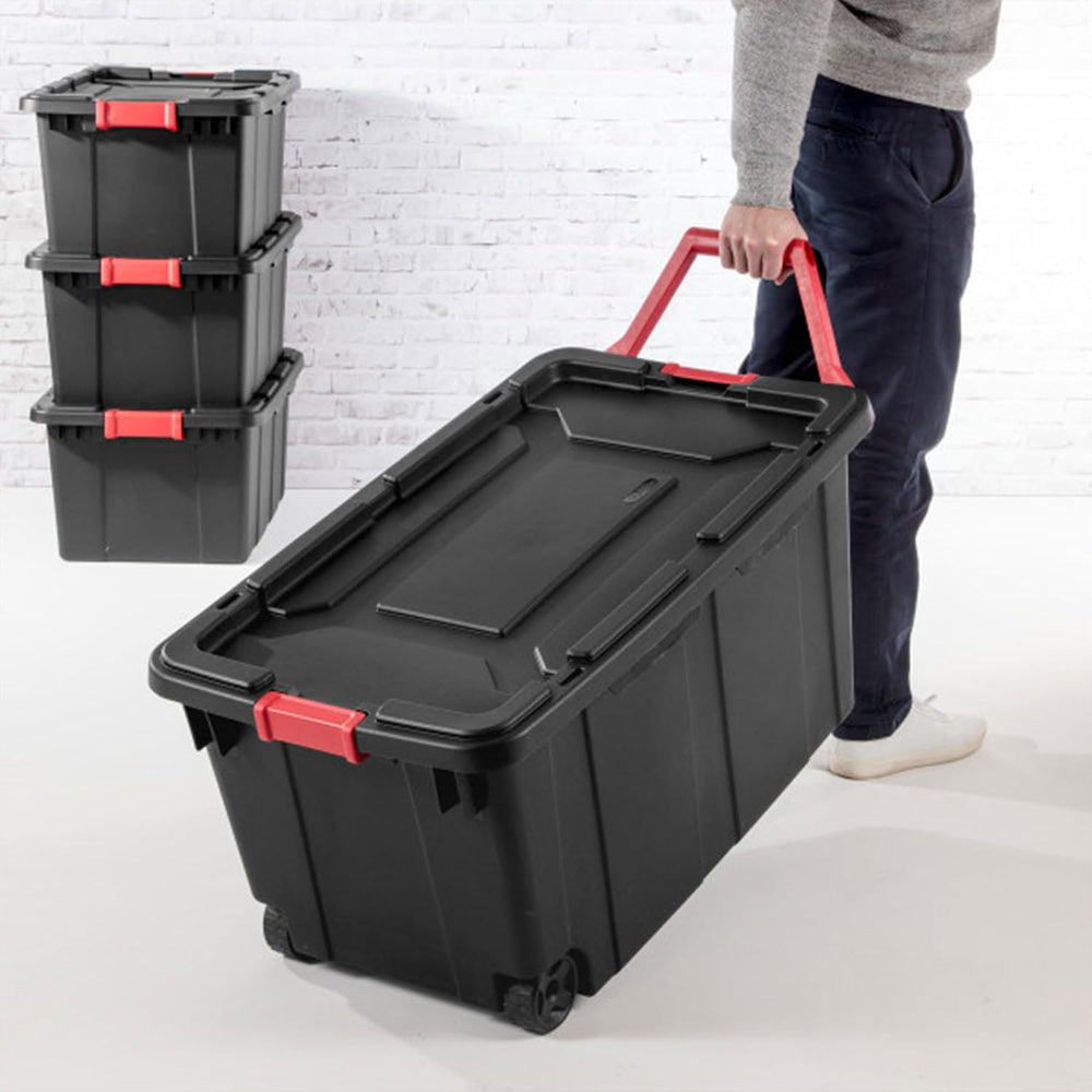 Sterilite Industrial Storage Tote with Lids for Garage, 15 Gallon, 18-Pack