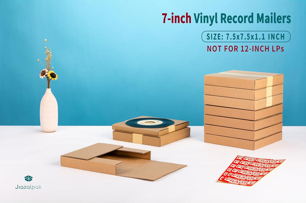 7-inch 45 RPM Record Mailers, 7.5x7.5x1.1 inch Shipping Boxes