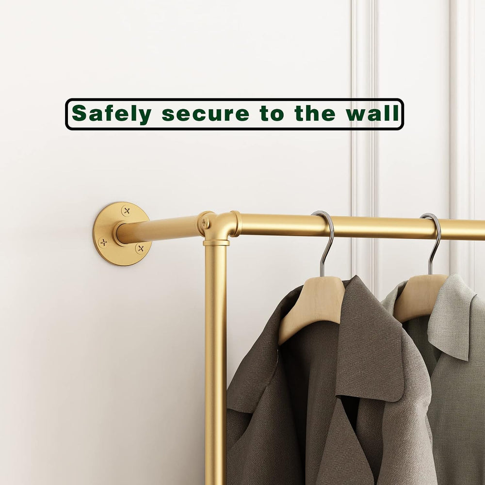 Industrial Pipe Clothing Rack Wall Mounted,Clothes Racks with Double Hanging ...