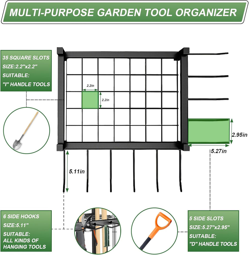 Garden Tool Organizer, Garden Yard Tool Rack for Garage, Garage Organization ...