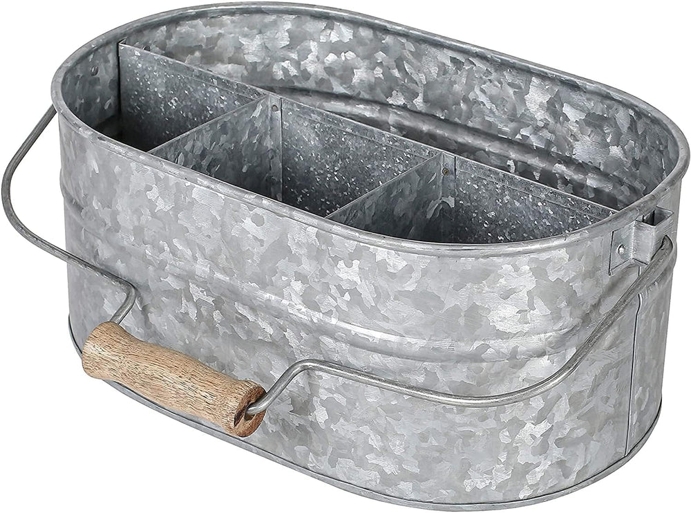 Light & Pro Multipurpose Galvanized Rustic Farmhouse Caddy - Metal 4 Comp...