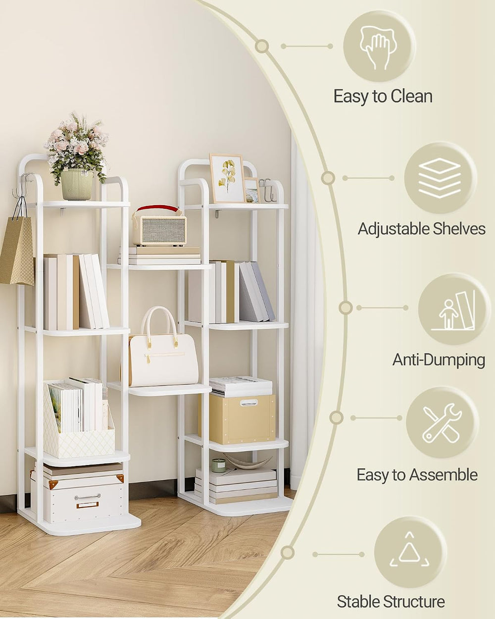 Hzuaneri 6 Tiers Vertical Shoe Rack, Narrow Shoe Tower, Tall Shoes Shelf with...
