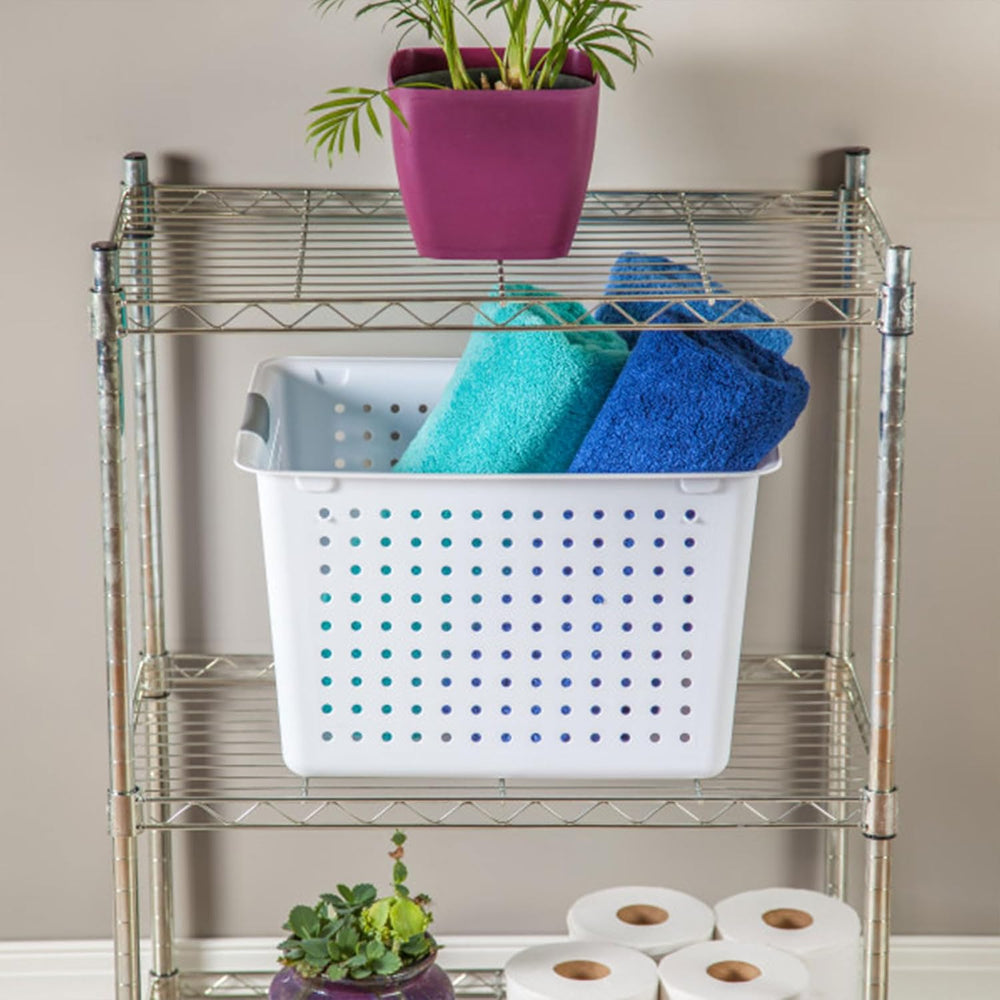 Sterilite Deep Ultra Basket, Open Top Plastic Storage Organizer, 18-Pack
