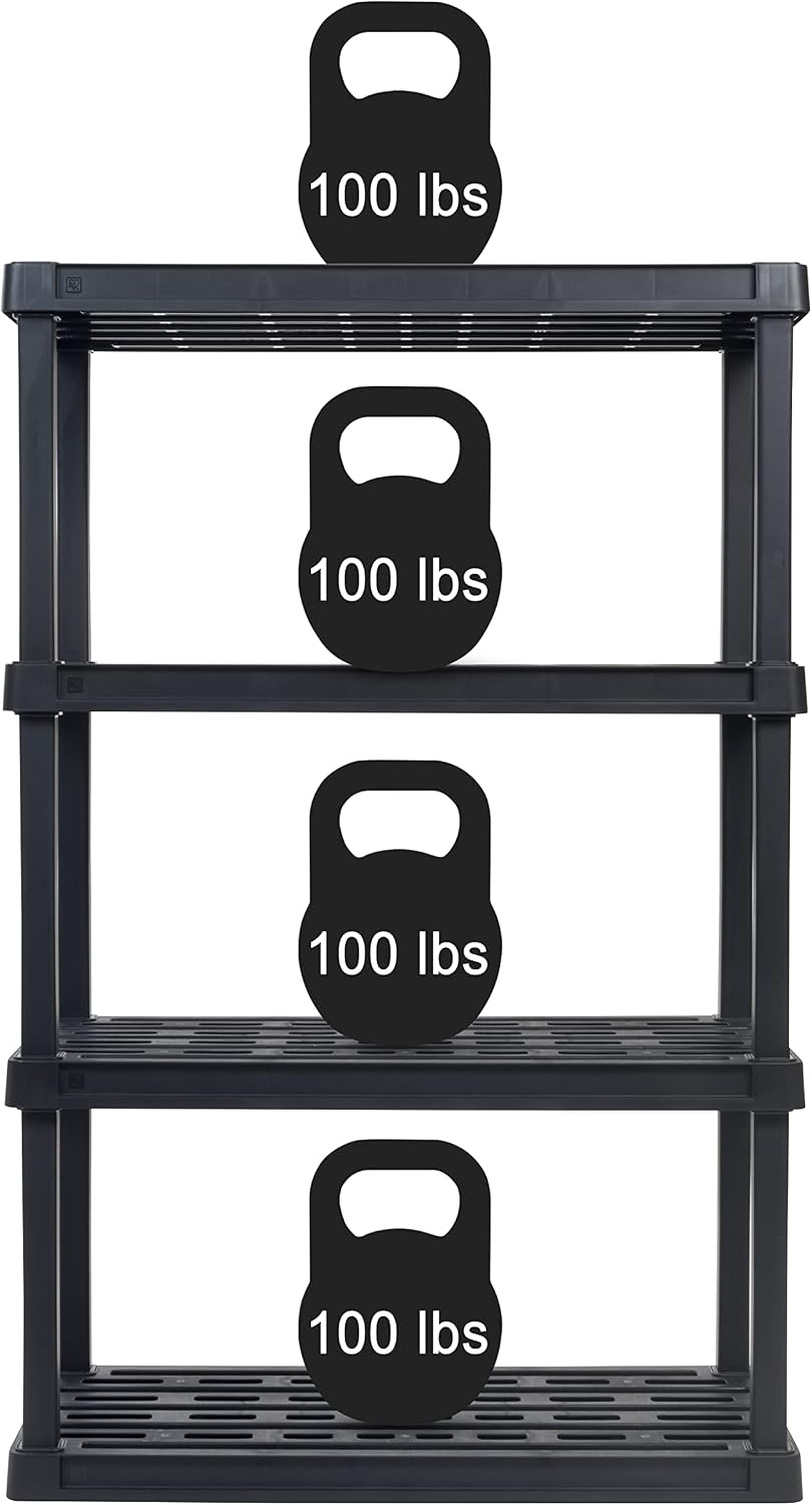 IRIS USA 4-Tier Shelving Unit, 36" W x 18" D x 56" H, 1 Pack, ...
