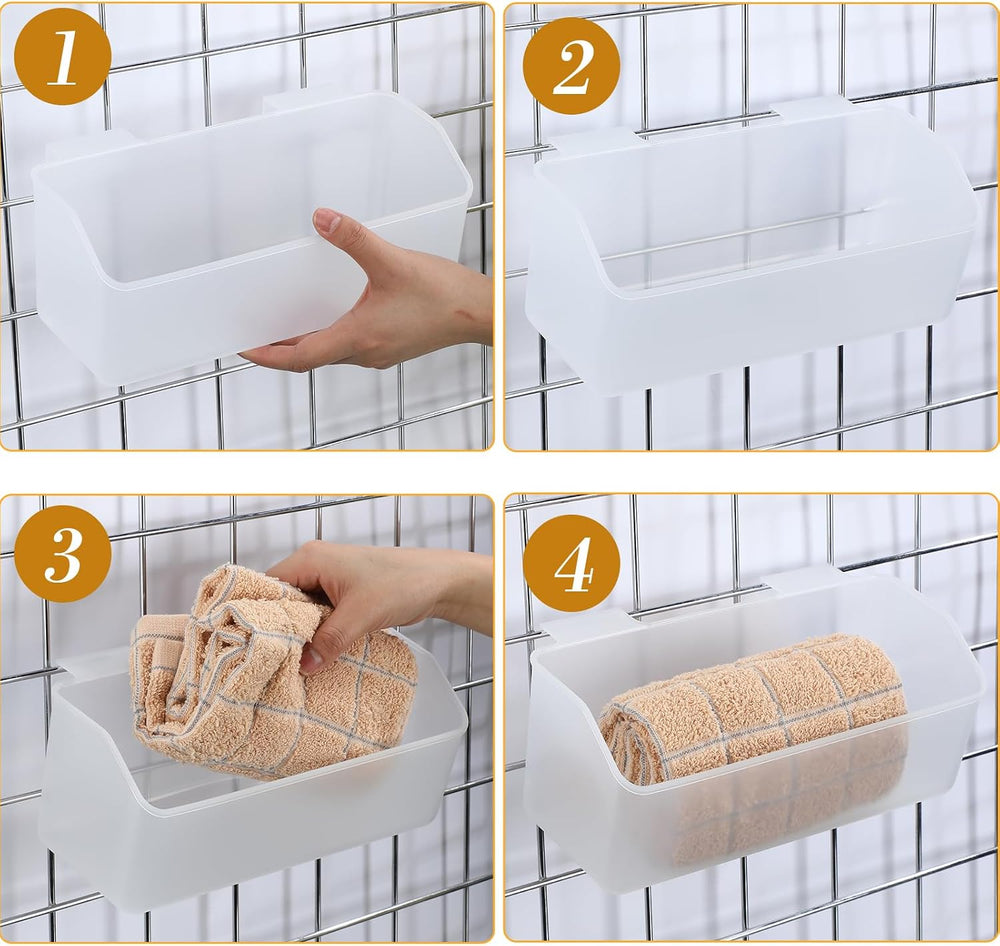 Vercraft 6 Pcs Clear Grid Wall Baskets 10 x 4 Inch