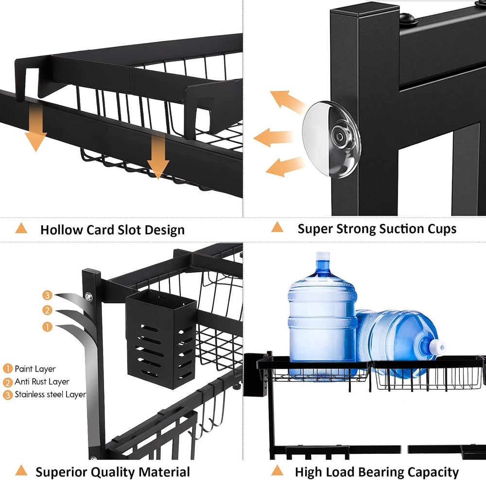 Over The Sink Dish Drying Rack, Large 2 Tier Dish Dryer Rack for Kitchen Orga...