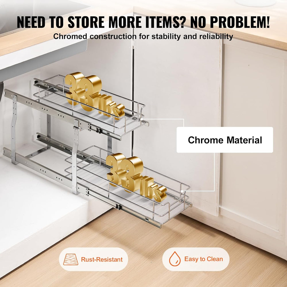 VEVOR Pull Out Cabinet Organizer,8.5" W x 21" D x15.2 HHeavy Duty S...