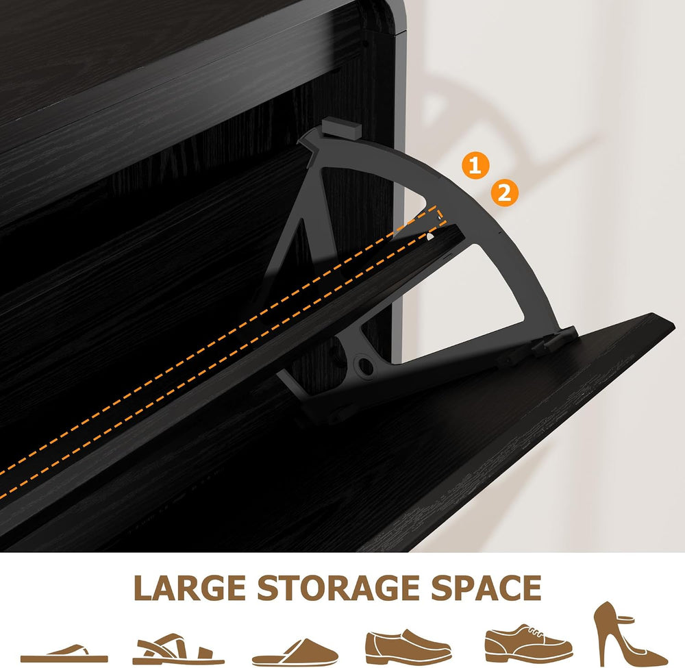 Garvee Hidden Shoe Cabinet, Black
