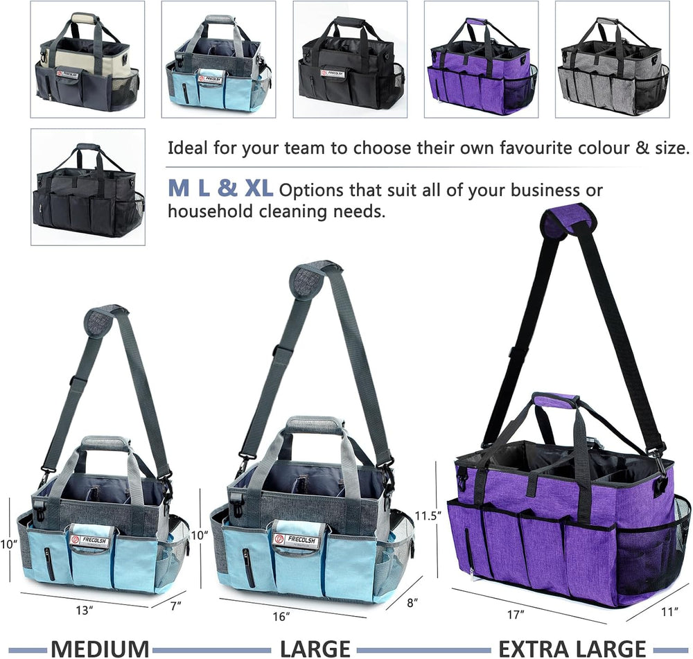 13" Cleaning Caddy for Cleaning Supplies, Cleaning Bag for Housekeepers