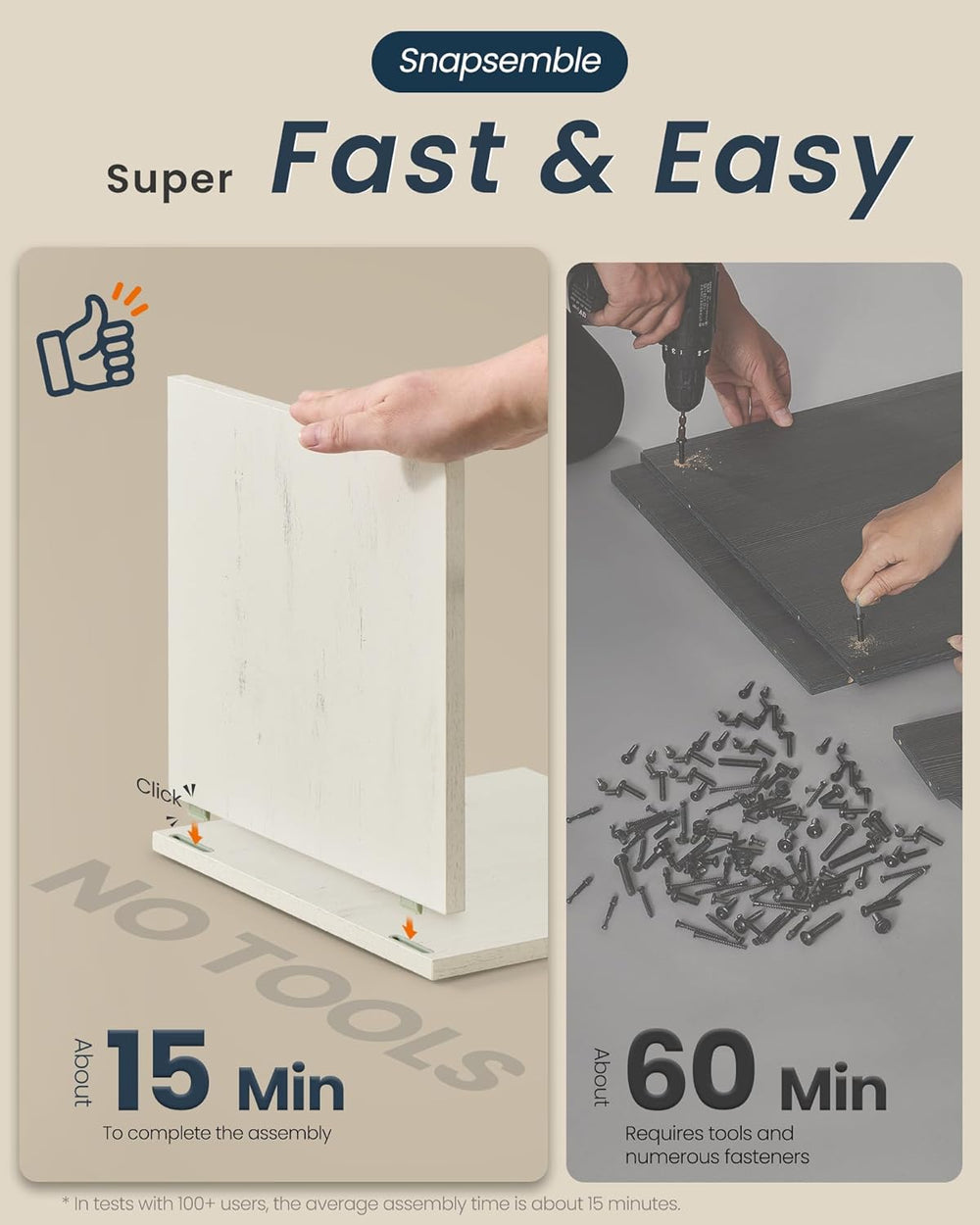 SONGMICS HOME Snapsemble Bathroom Storage Cabinets, 67-Inch Tall, 1 Pack