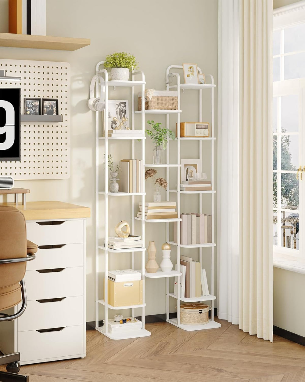 Hzuaneri 10 Tiers Vertical Shoe Rack, Narrow Shoe Tower, Tall Shoes Shelf wit...