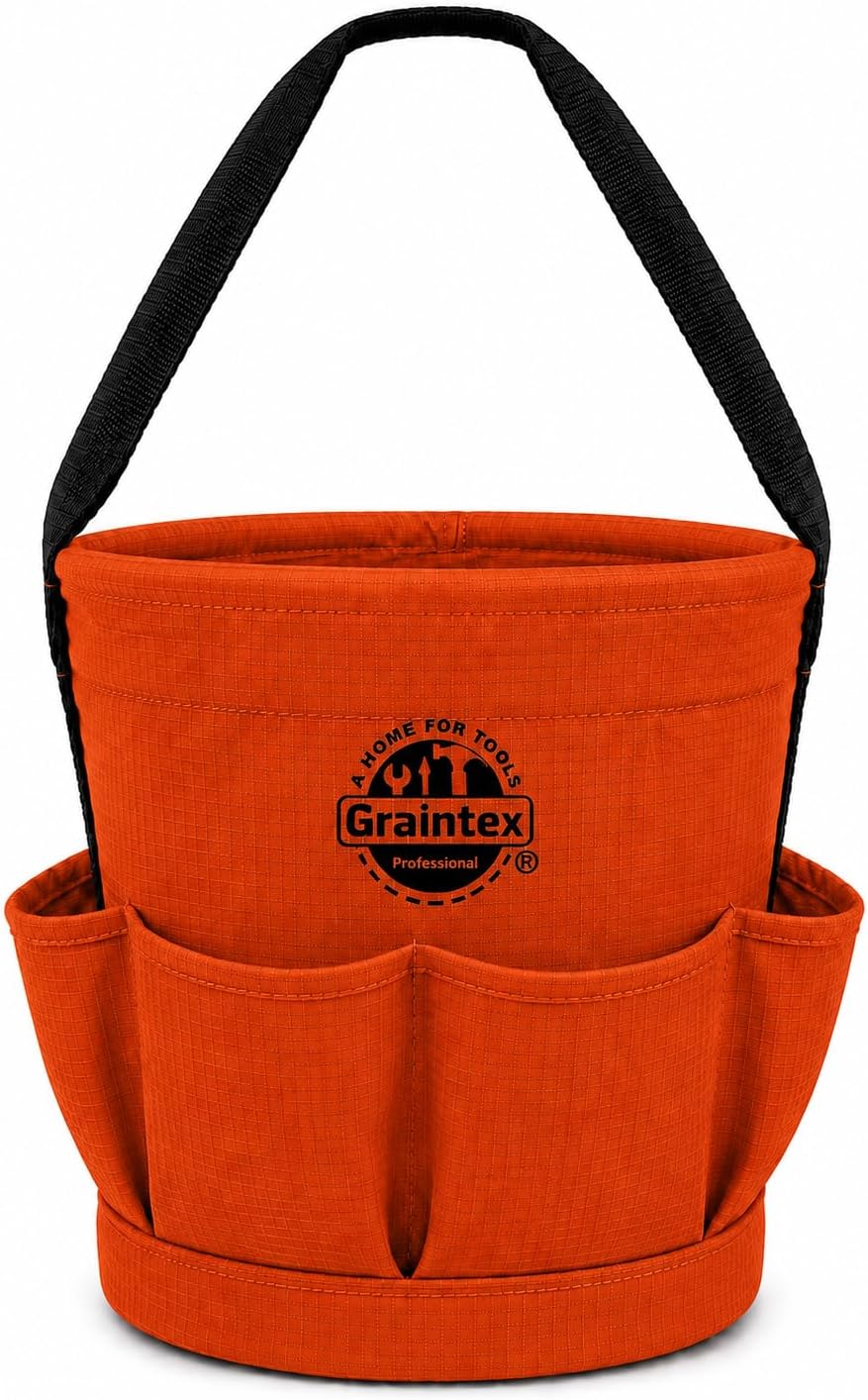Graintex Tapered Canvas Bucket 12"x10"x15", Utility Tool Bucke...