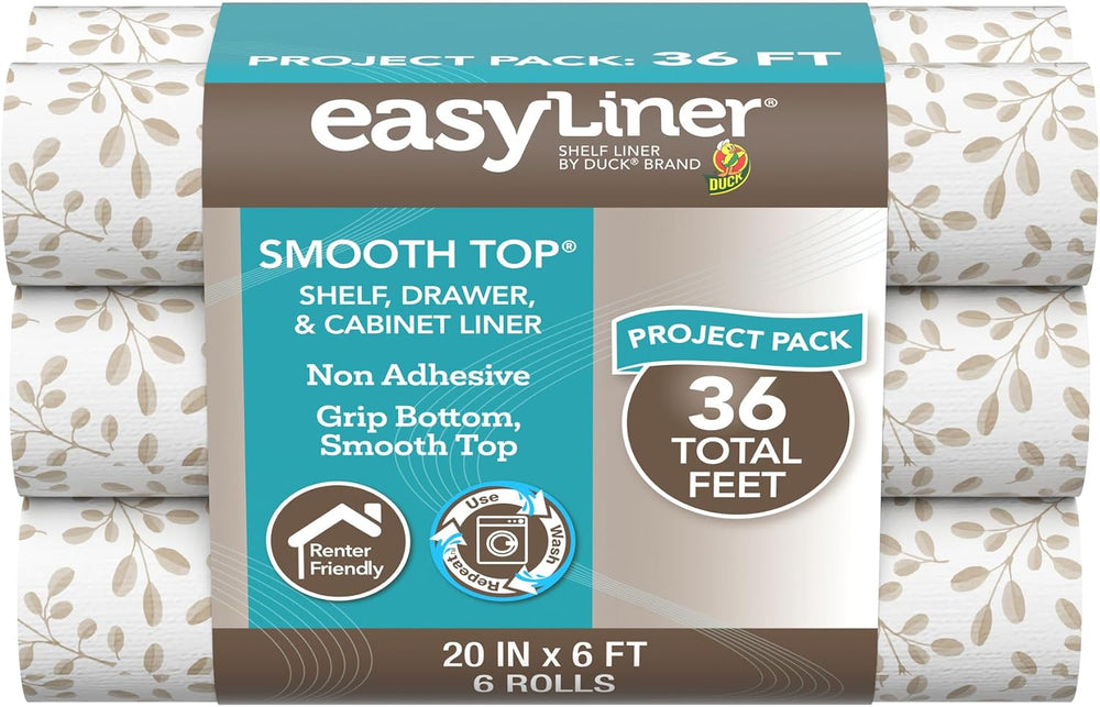 Smooth Top EasyLiner for Cabinets & Drawers, Easy to Install, Shelf Paper...