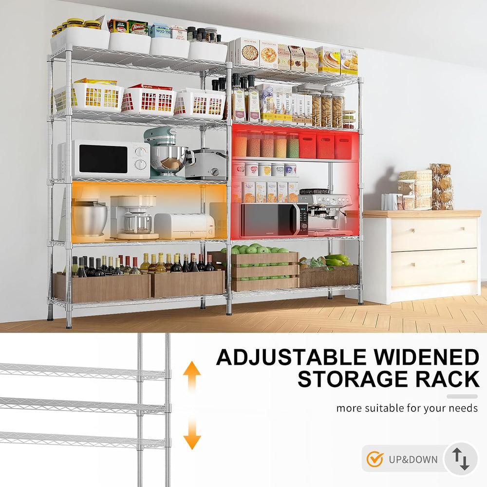 Karl home Storage Shelves Adjustable Garage Storage Shelving, Double Row,Flex...