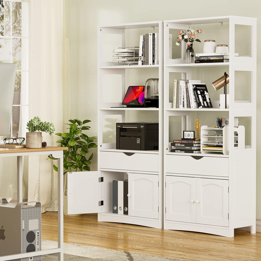 DICTAC Kitchen Pantry Storage Cabinets Freestanding Tall Bathroom Cabinet wit...