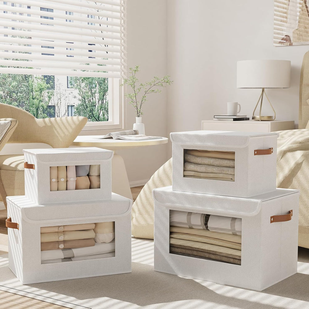 Storage Box for Shelves,White Basket,17.7x11.8x11.8In,3Pack