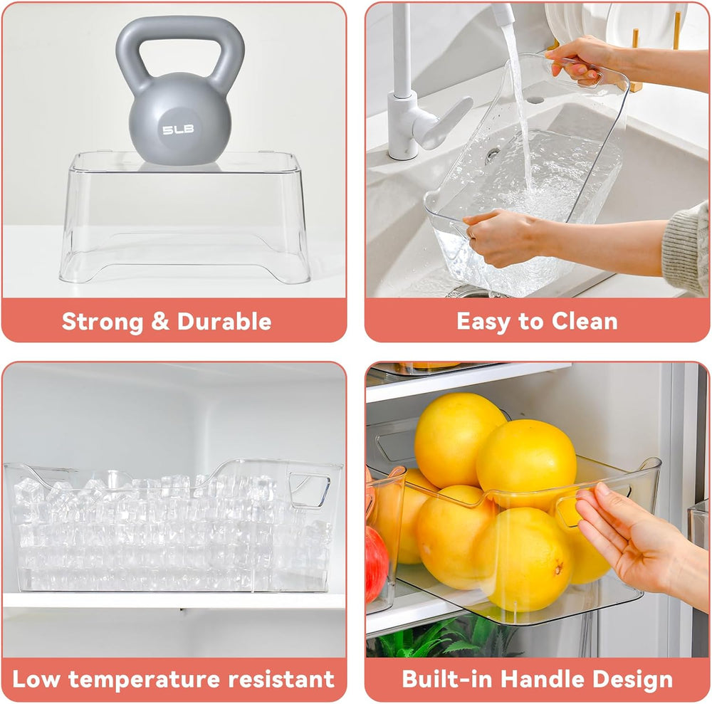 Clear Plastic Storage Bins - 12 Pack Pantry Organizers and Storage,Large Clea...