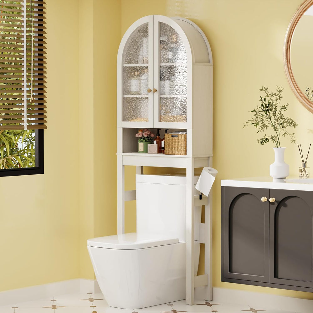 Over The Toilet Storage Cabinet, 23.7”W Modern Storage Cabinet Over Toilet wi...