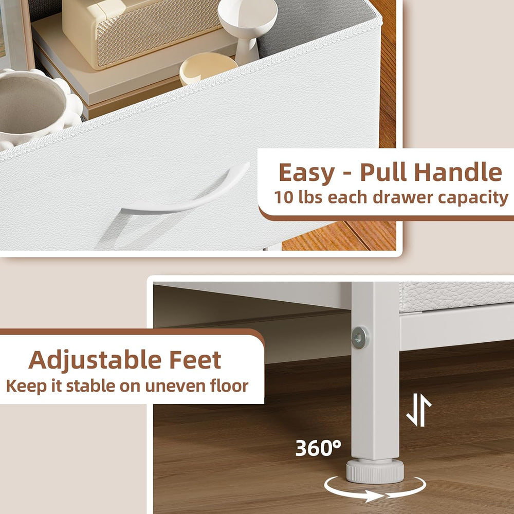 Somdot Tall Dresser for Bedroom, 5 Drawer Storage Cabinet, White