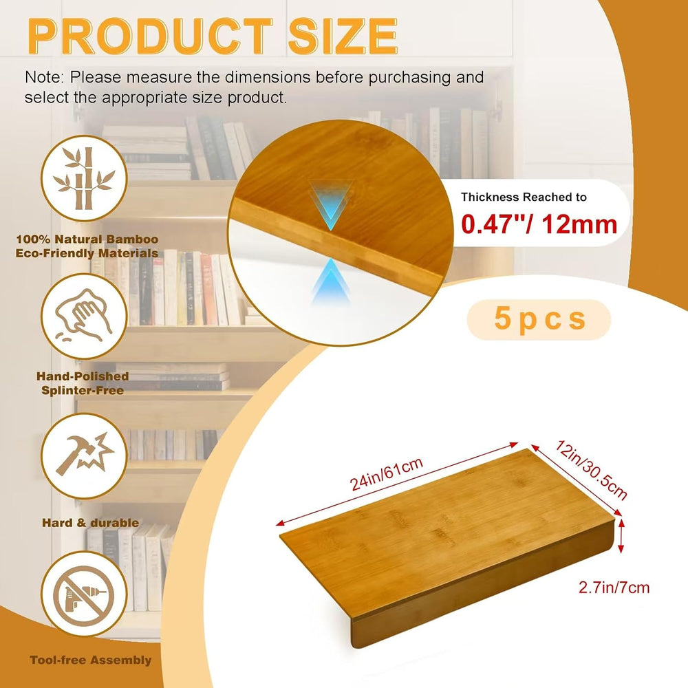 Bamboo Wire Shelf Covers for Wire Shelving,Heavy Duty Wire Rack Covers for Pa...