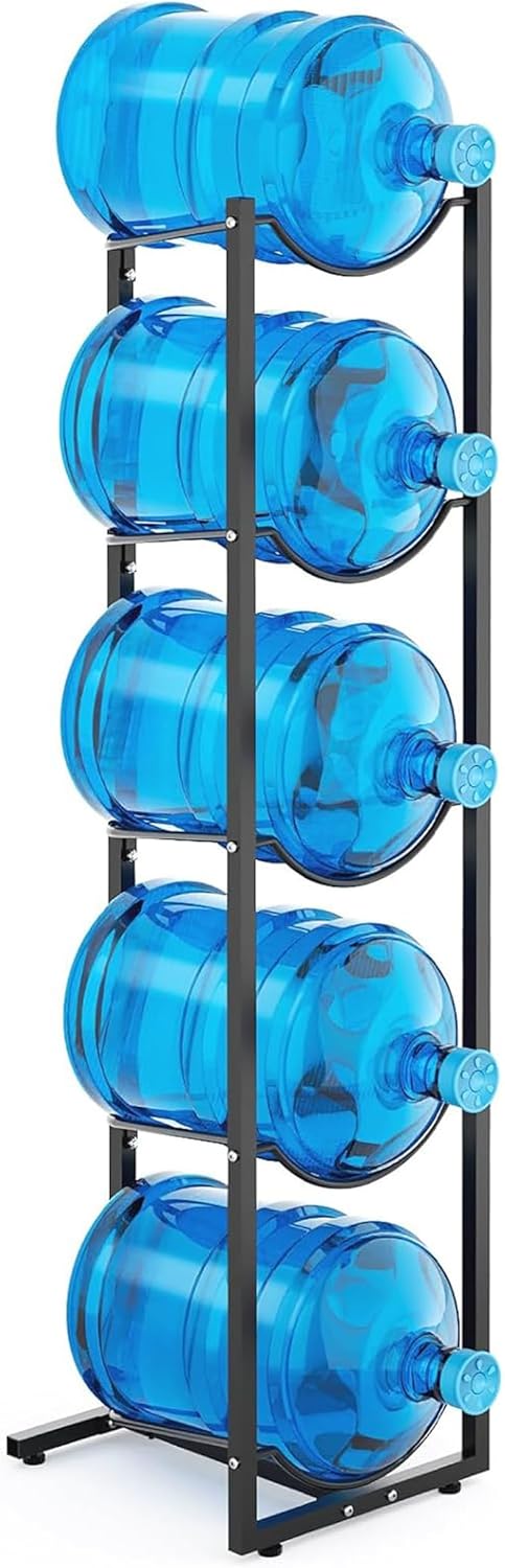 5 Gallon Water Jug Stand Holder: 5 Tier Water Bottle Rack
