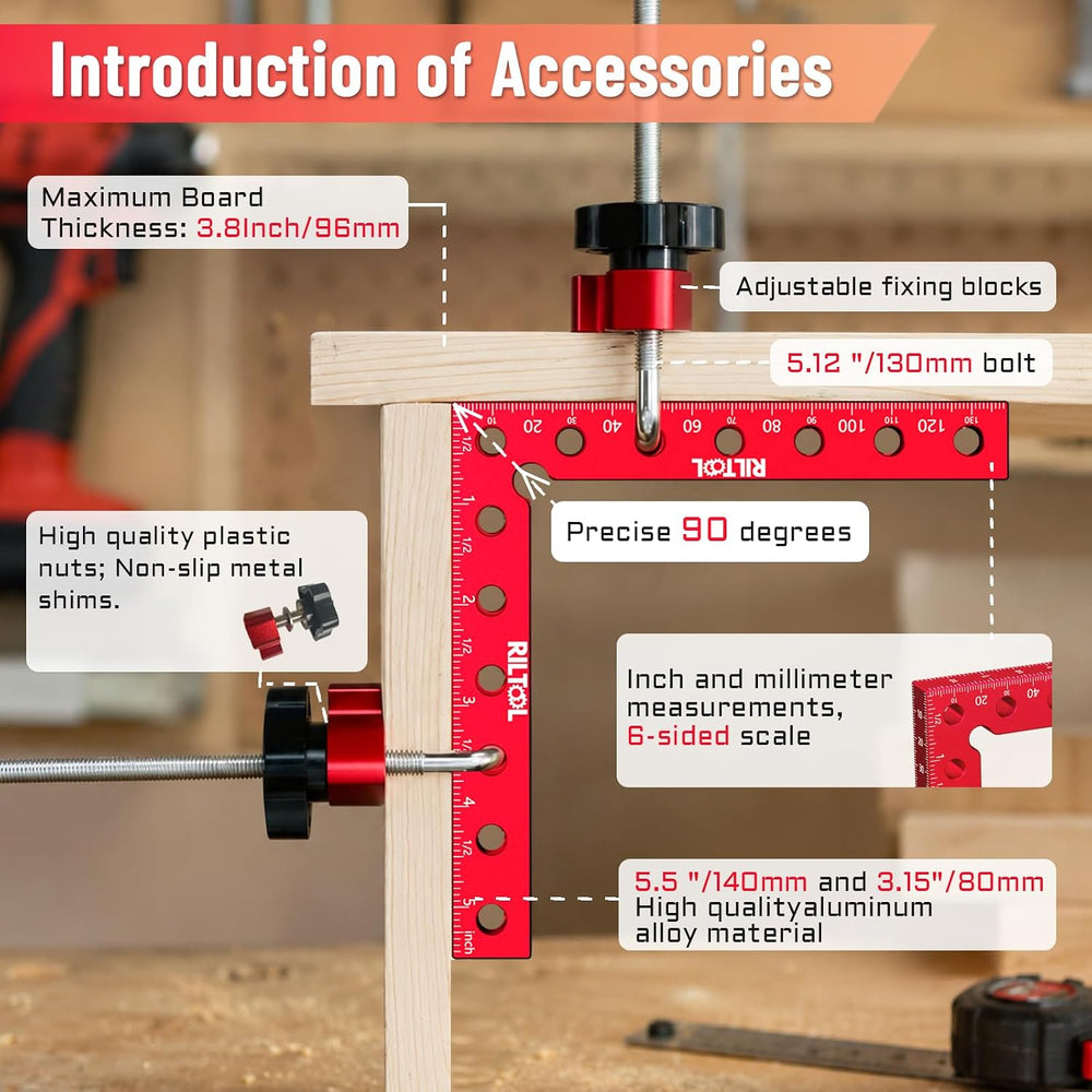 8Pcs Corner Clamps for Woodworking, 90 Degree Clamp Aluminum