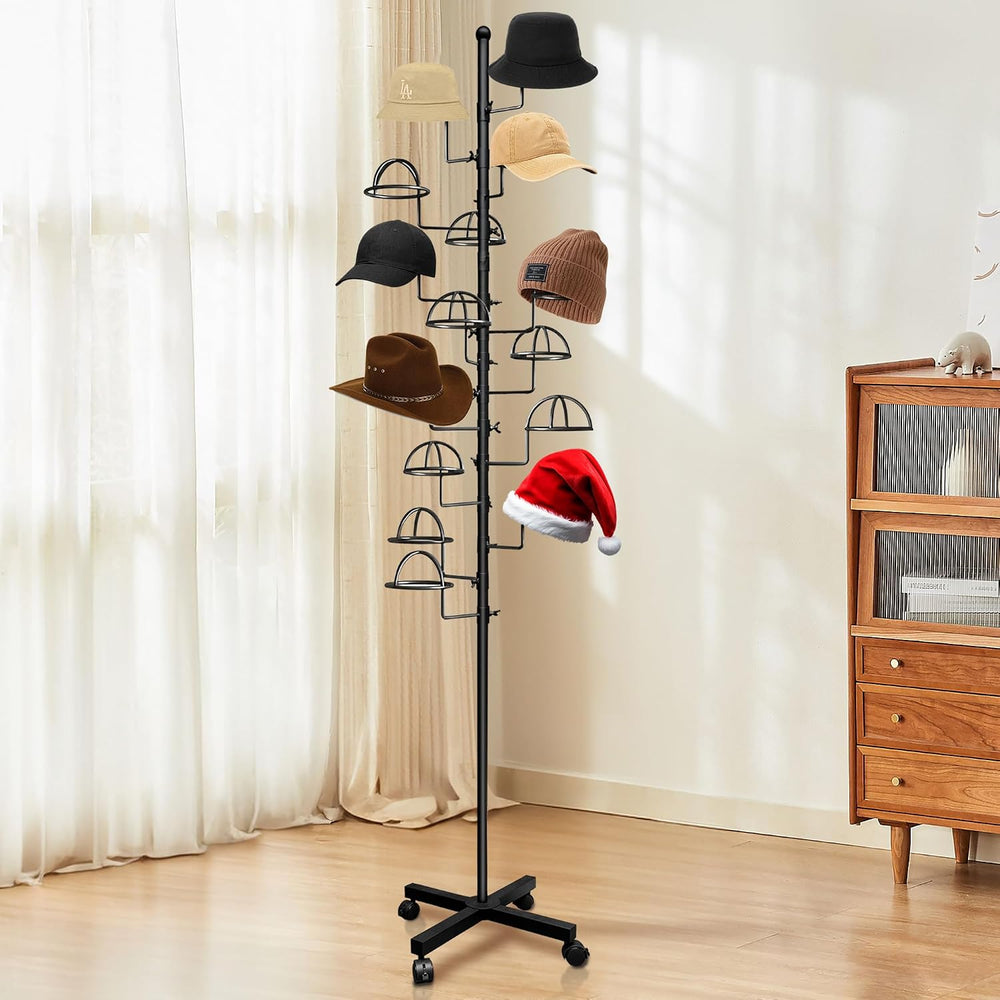 Montex Freestanding Hat Rack Stand, Wig Display Stand, Metal Hat Organizer Ra...