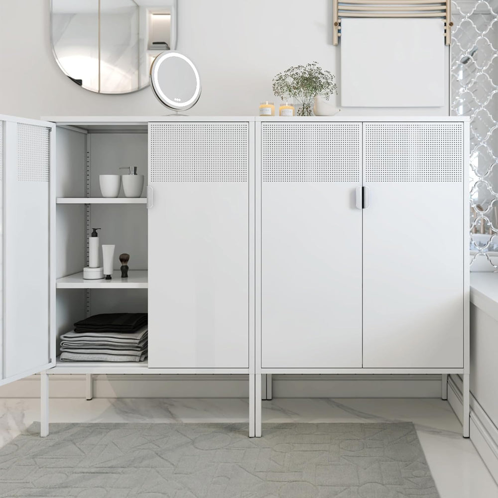 Chshin Metal Storage Cabinet,Kitchen Pantry Storage Cabinets with Doors,Buffe...