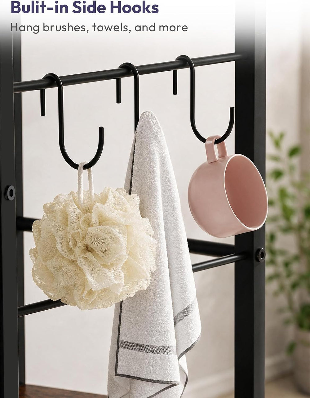 SWTYMIKI Narrow Towel Storage for Bathroom - 3-Tier Towel Rack Organizer with...