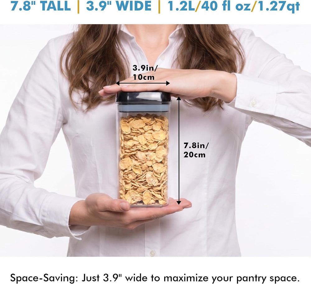 Shazo 6 PC 1.2L Airtight Food Storage Containers with Lids BPA Free Plastic