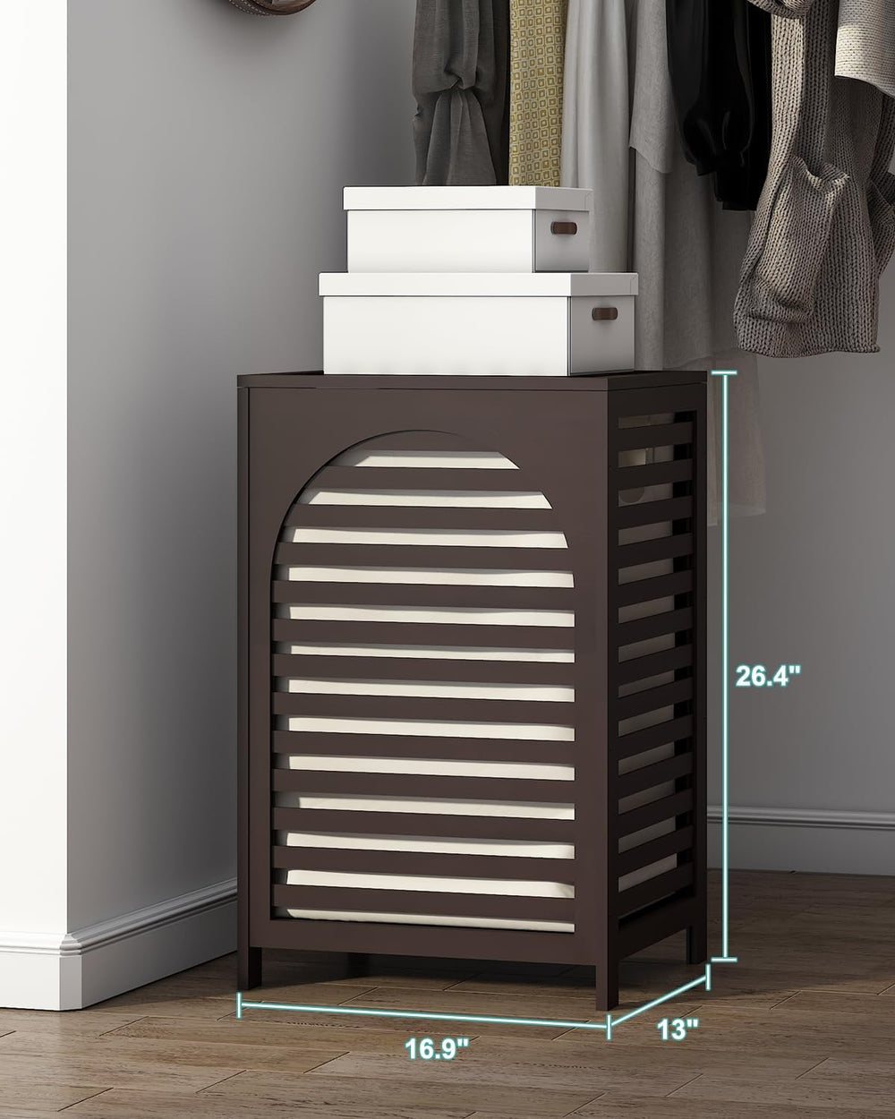 Laundry Hamper, 22.5 Gallon (85L) Bamboo Wood Clothes Laundry Basket with Lid...