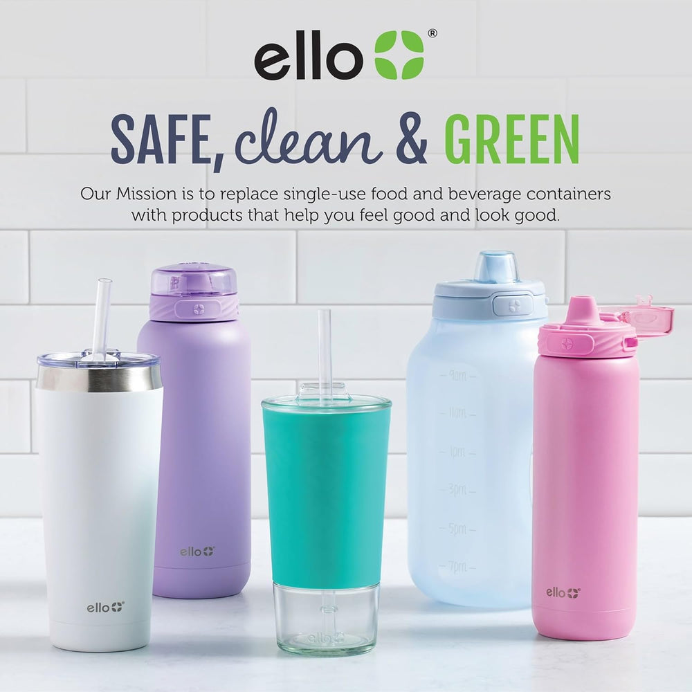 Ello Duraglass 2 Cup Glass Storage Containers with Lids, 4 Pack, Melon