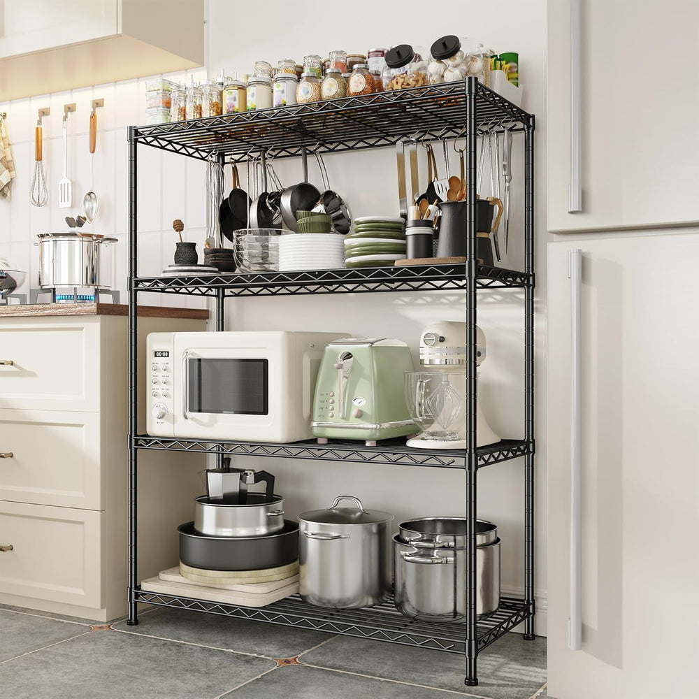 Xcity Storage Shelves, 4 Tier Heavy Duty Metal Shelving Unit with Wheels, 160...