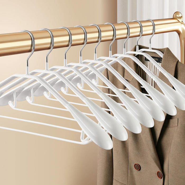 17.5 Inch Wide Shoulder Hangers for Sweater,Suit,20 Pack,White