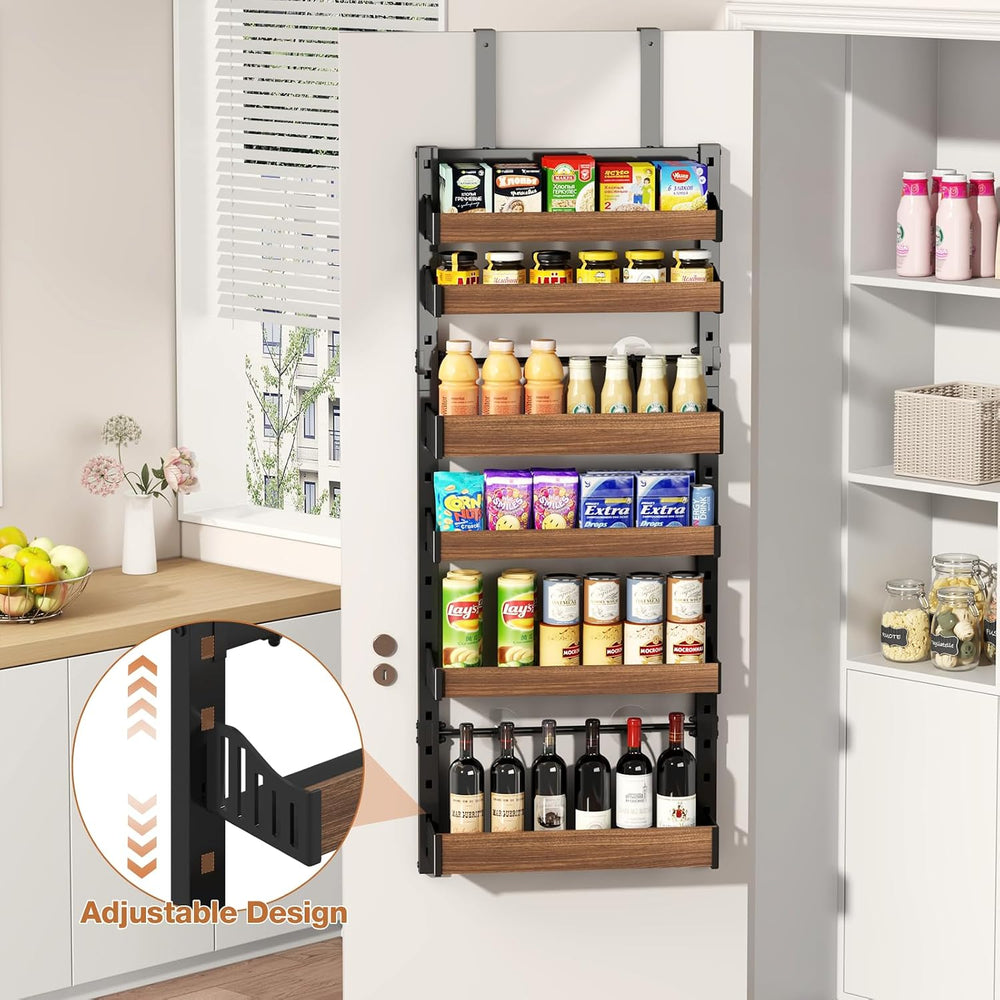 6-Tier Over The Door Pantry Organizer, Heavy-Duty Metal Wall Mount or Hanging...