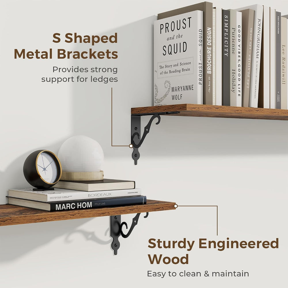 RICHFOCUS Floating Shelves for Wall Decor, 31.5W x 8D Shelves Set of 2, 8&quo...