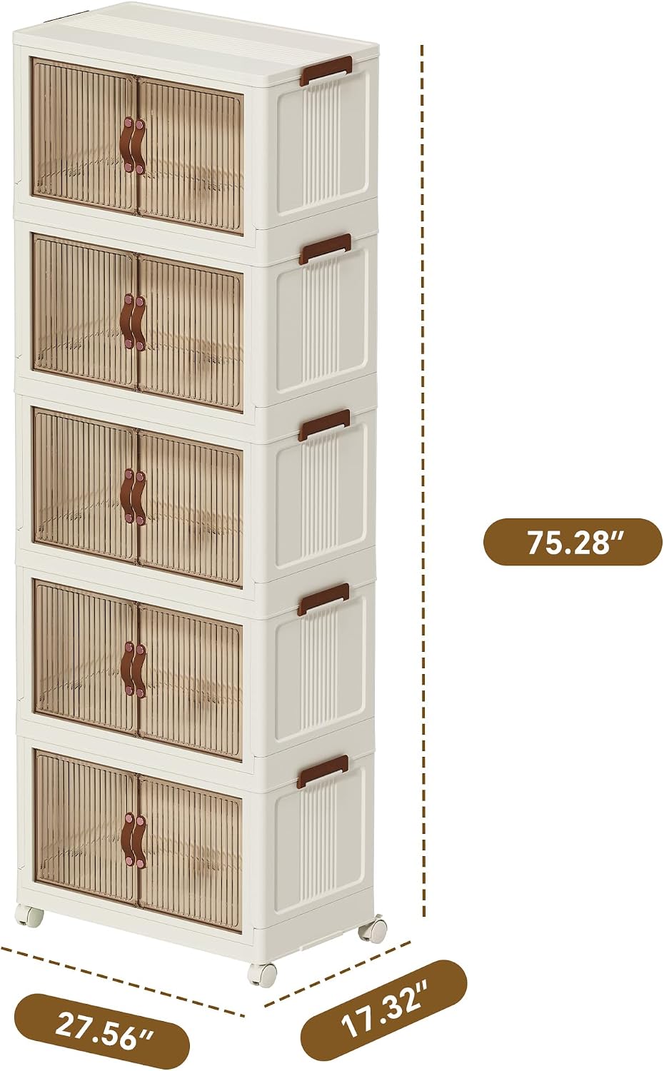Collapsible Storage Bins with Lids - Stackable Plastic Closet Organizers for ...
