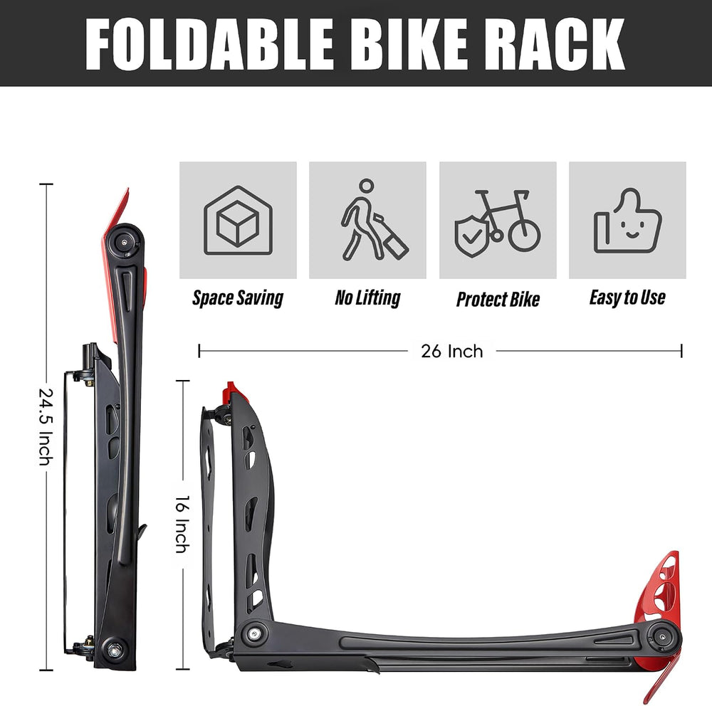 Wallmaster Swivel Bike Rack, Wall Mounted Vertical Bike Storage Hanger