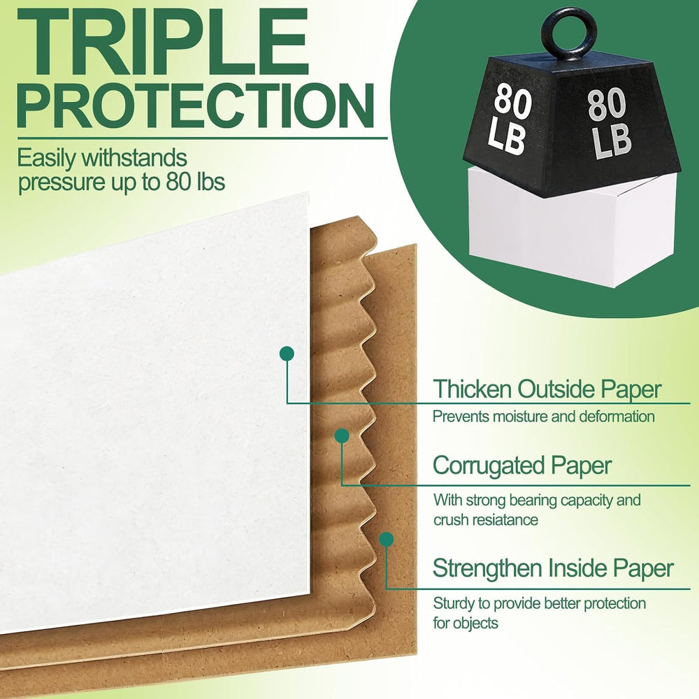 MAPVOLUT 43-Piece Assorted Sizes Small Shipping Boxes - White Corrugated Mail...