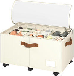 shoe organizer for closet, shoe storage with wheels, main product view