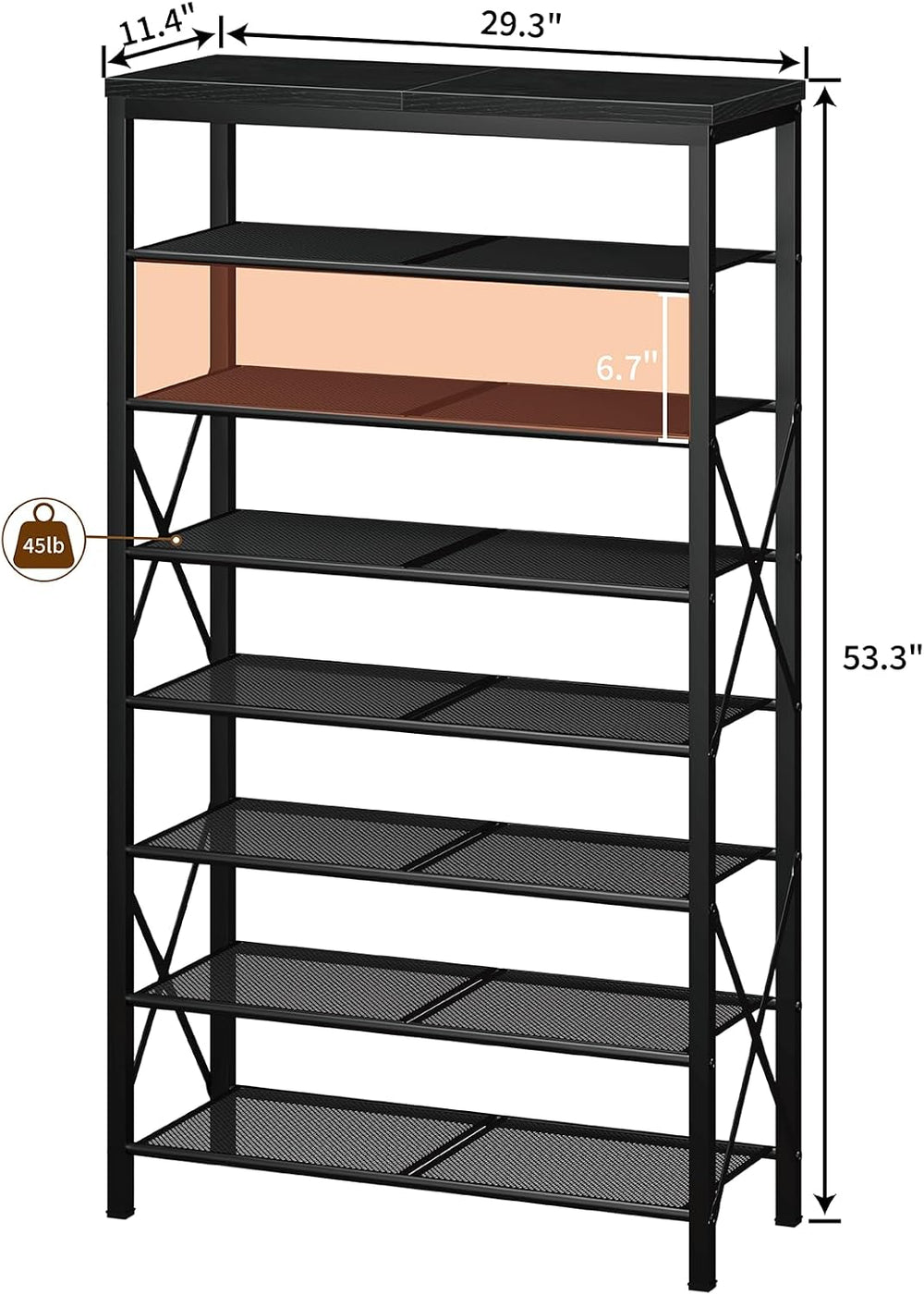 Metal Shoe Rack, 8 Tier Shoe Shelf Holds 32 Pairs, Vertical Shoe Organizer fo...