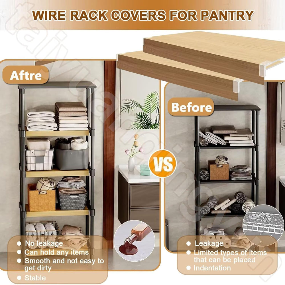 Wire Shelf Cover 16x48 inch, 4Pcs White Shelf Covers for Wire Shelving, 3in T...