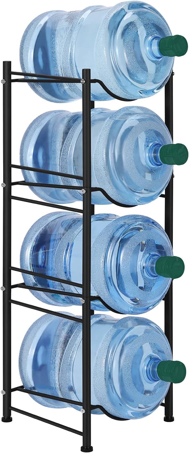 5 Gallon Water Bottle Jug Holder 4 Tier Heavy Duty Cooler Jug Storage Rack De...