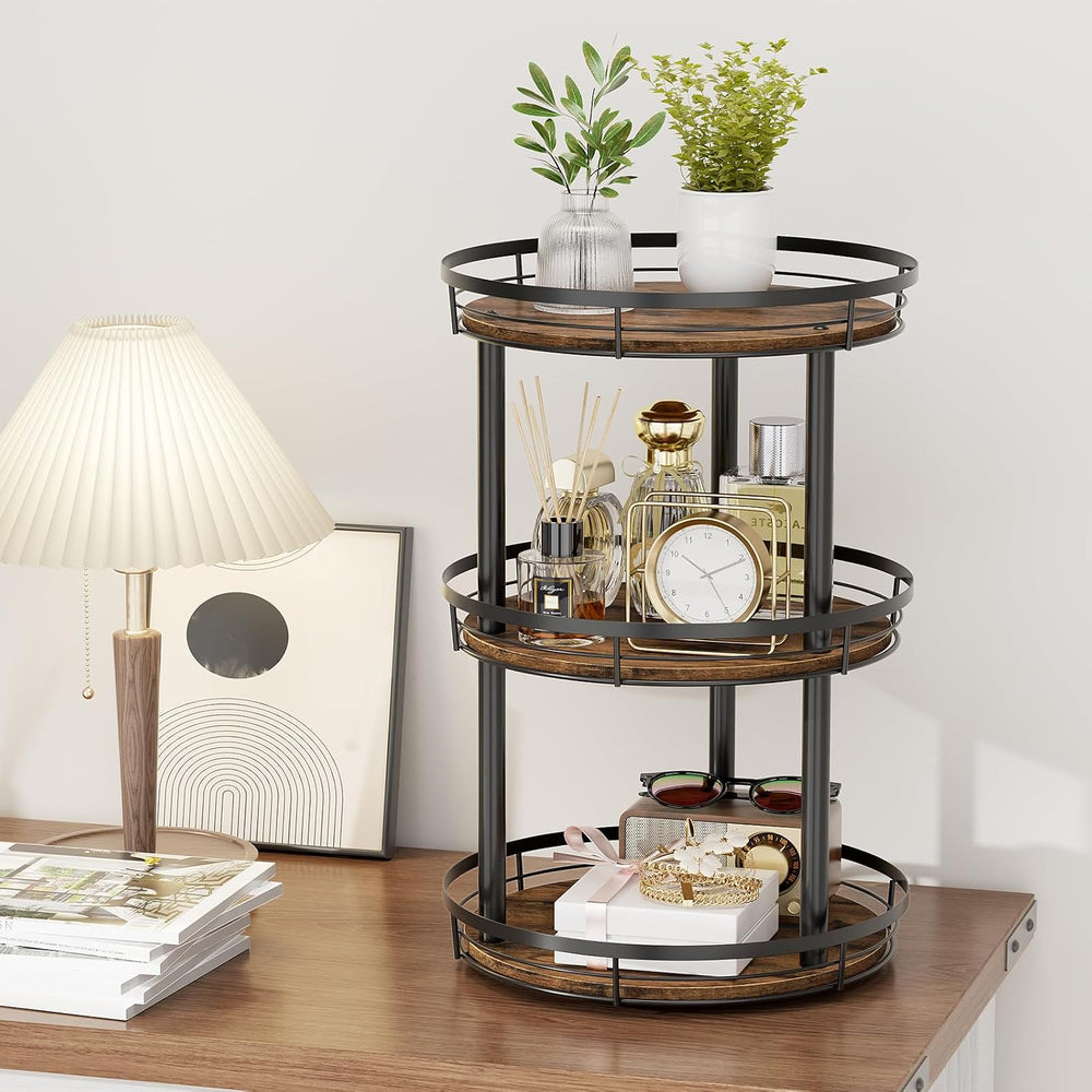LAMU Rotating Spice Rack Lazy Susan Seasoning Organizer for Cabinet Kitchen