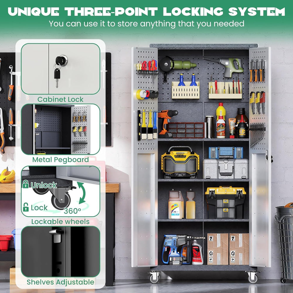 Garage Cabinet System | Heavy Duty Steel All-in-One Modular Garage Cabinet Se...