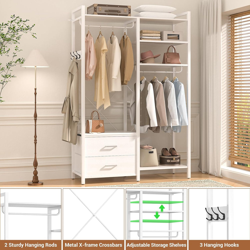 Besiost 78.7'' Clothes Rack for Hanging Clothes - Reversible Clothing...