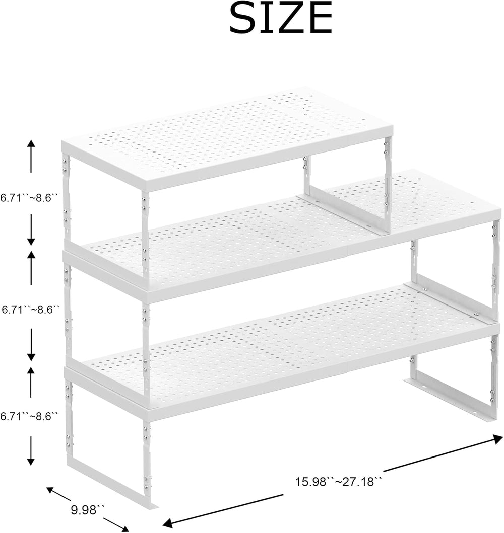 Adjustable Expandable Metal Storage Shelf, Standing Shelf Unit for Kitchen Ca...