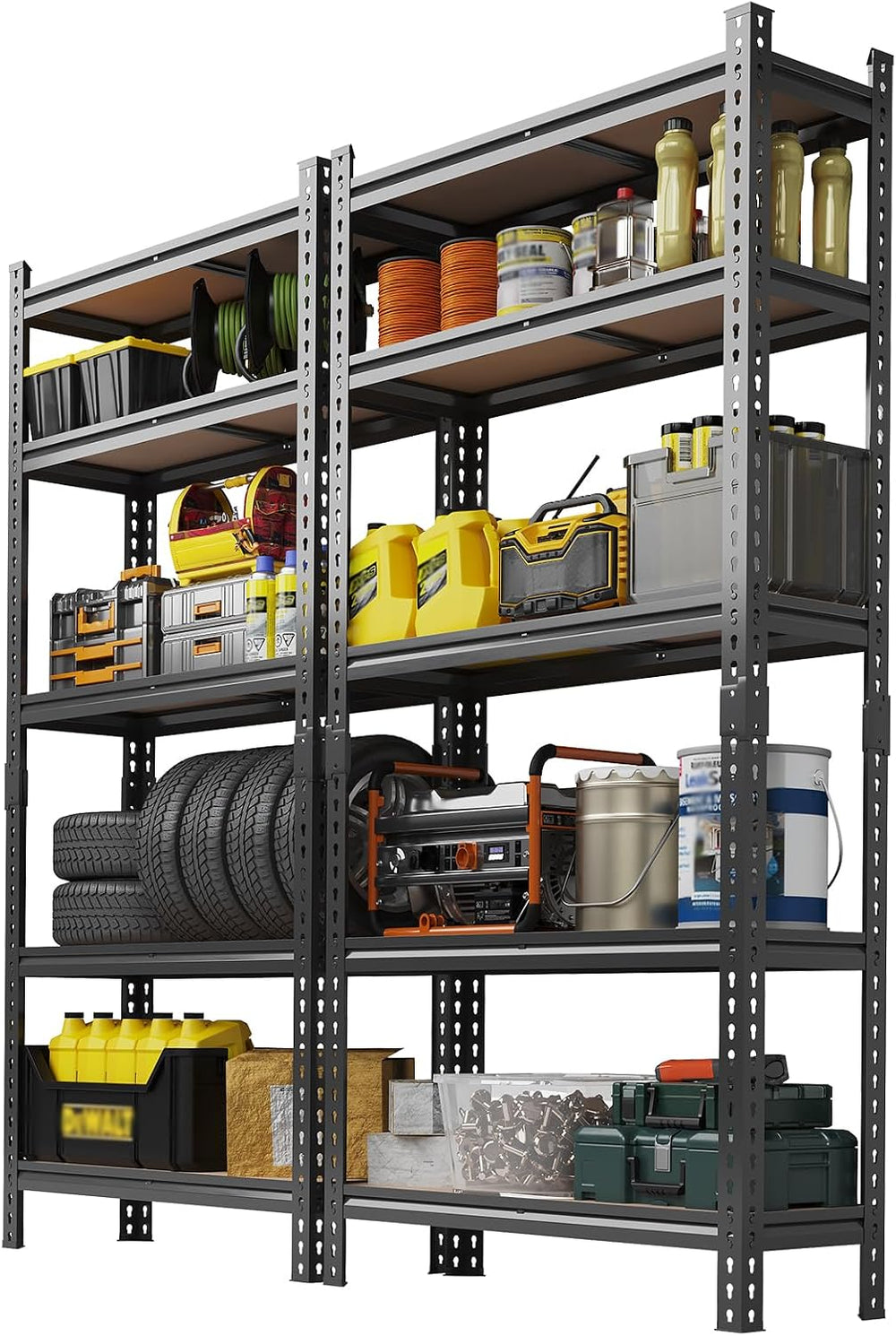 GarveeLife Heavy Duty Adjustable Metal Storage Rack - 5-Tier Utility Shelving...